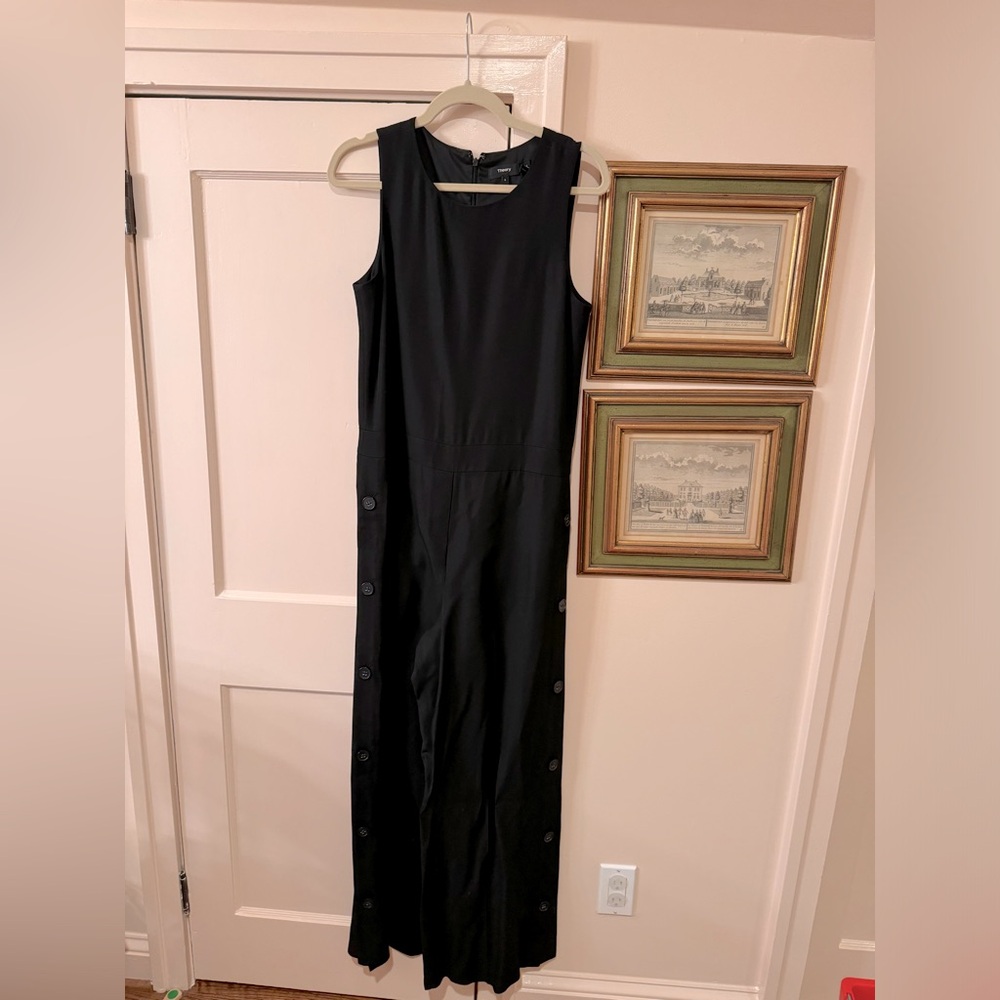 THEORY silk black jumpsuit